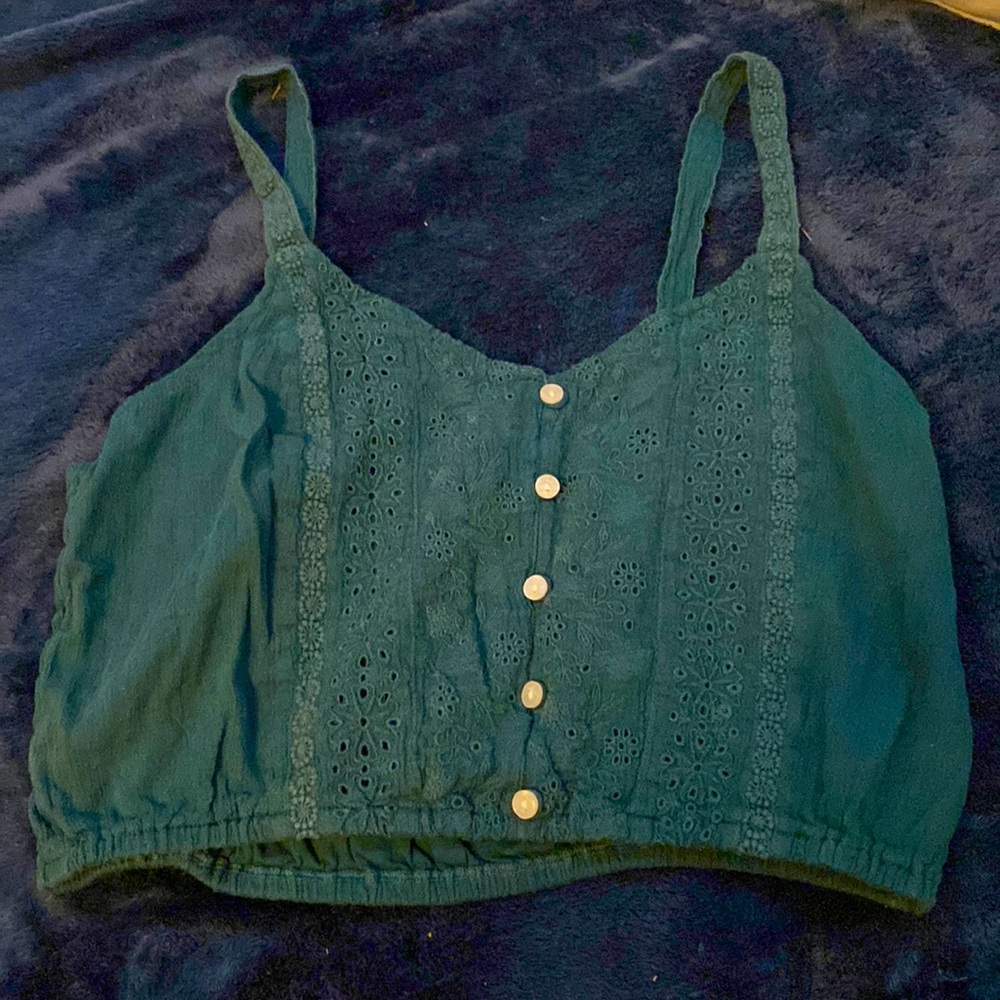 Green cropped top size s from American Eagle